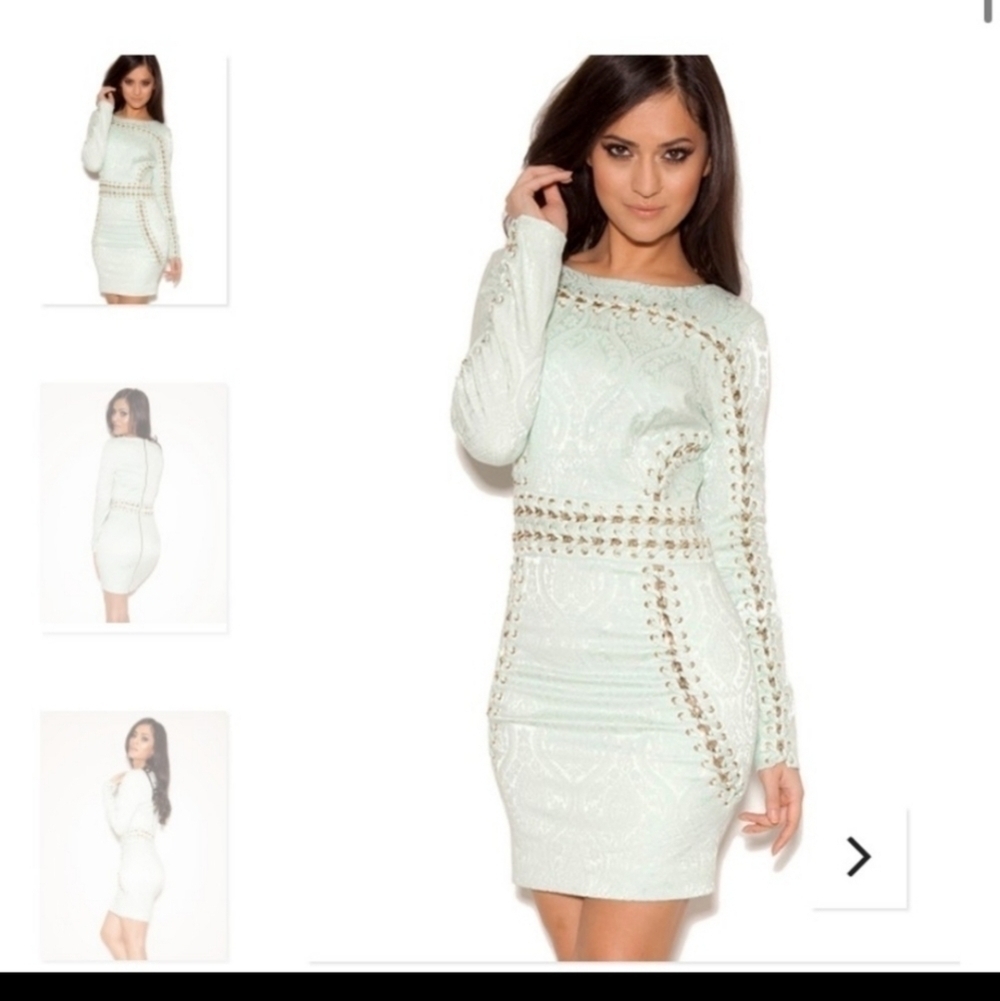 HOUSE OF CB PEYTON JACQUARD BODYCON DRESS - Picture 13 of 15